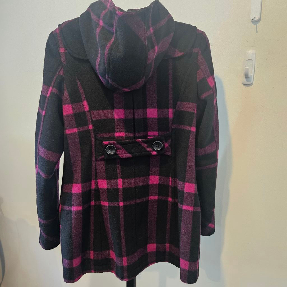 Women's Steve Madden Hooded Coat, M, Black & Pink - Picture 4 of 8